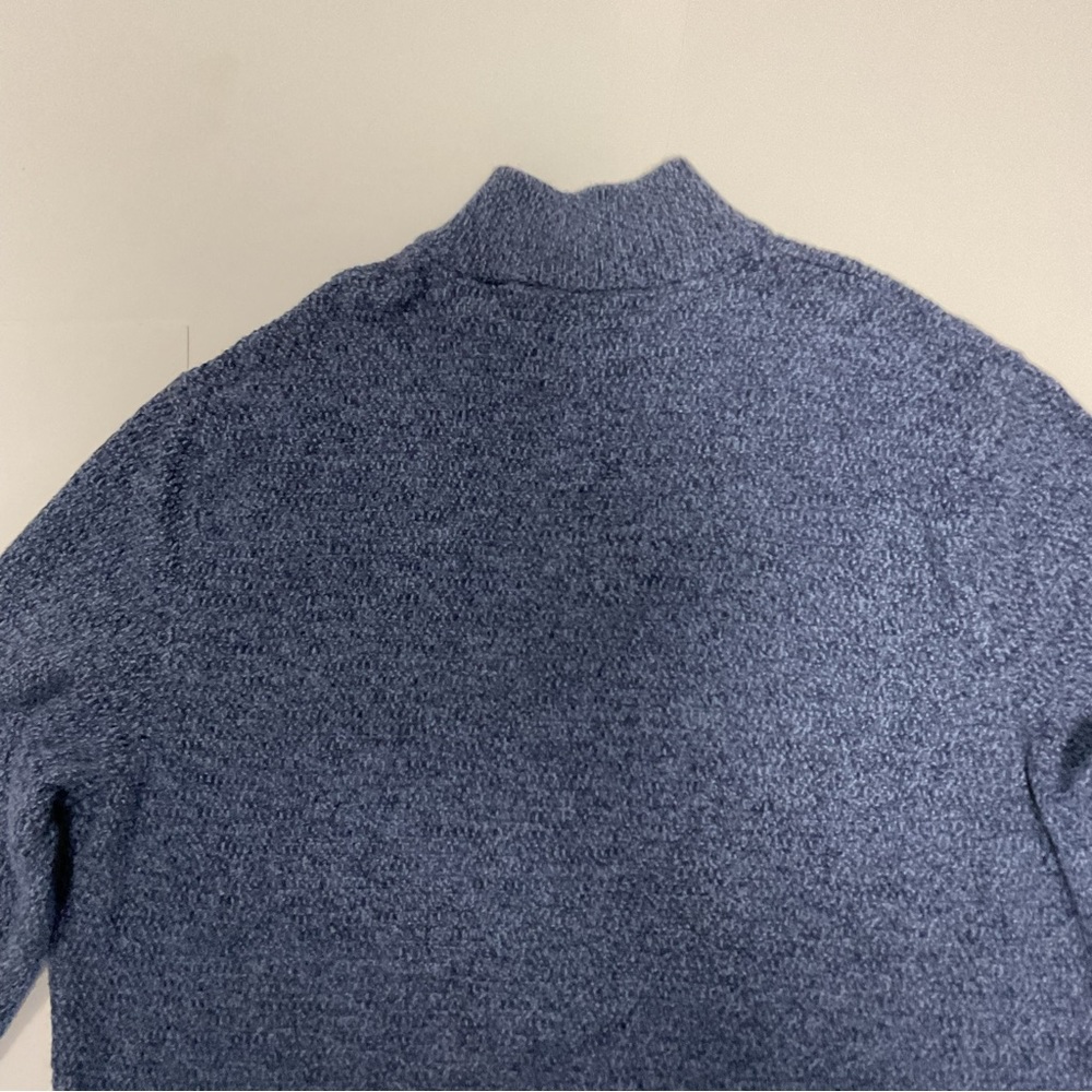 Chaps Blue Sweater with Brown Elbow Patches REMOVED BY TAILOR - Picture 7 of 13